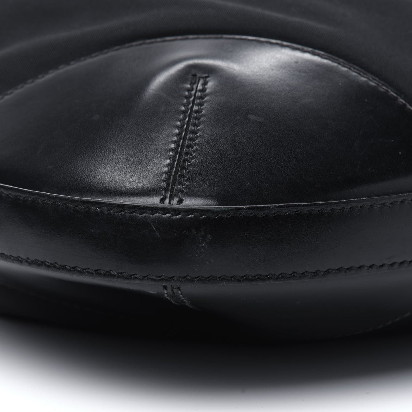 Tessuto Nylon Calfskin Flat Messenger Bag Black