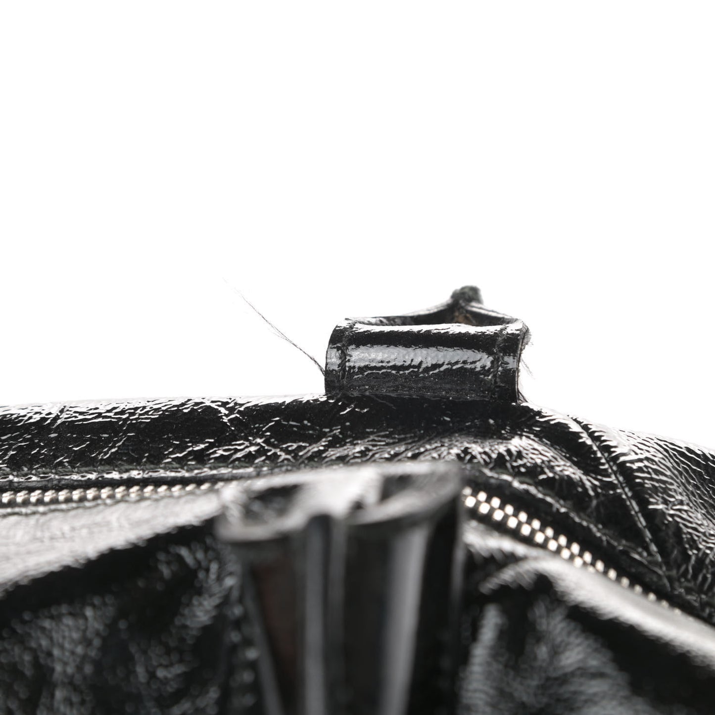 Textured Patent Medium Easy Y Bag Black