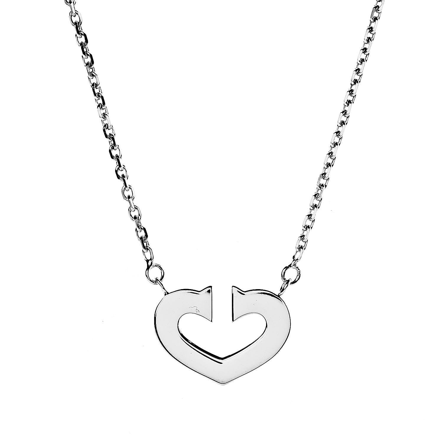 Cartier 18K White Gold Medium Hearts and Symbols Necklace 4 of 7