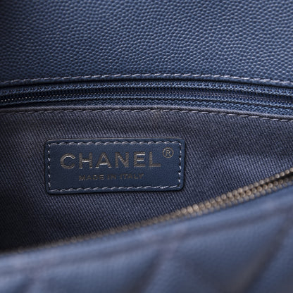 Chanel Caviar Quilted Small Coco Handle Flap Blue 7 of 9