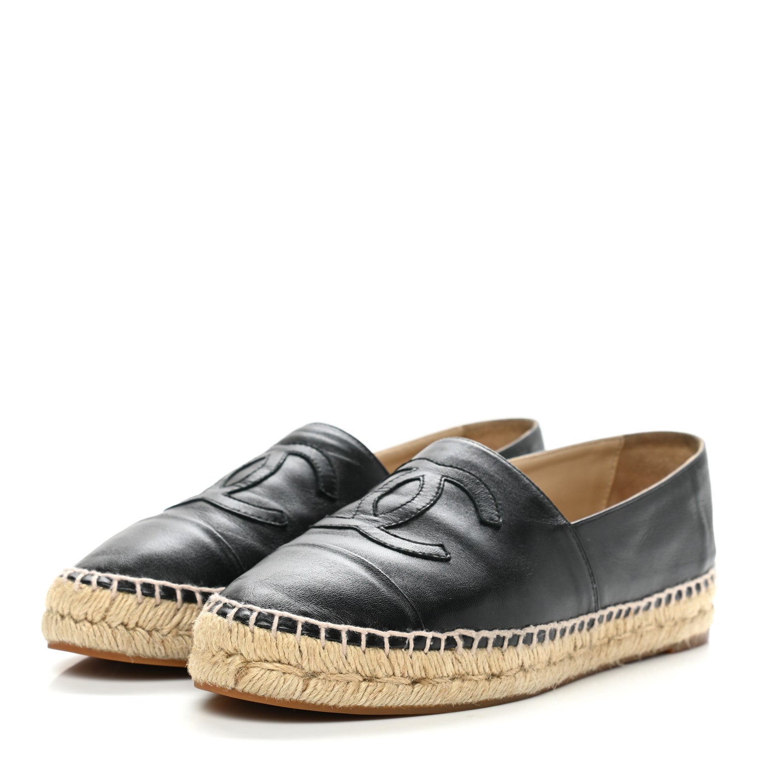 Chanel Lambskin CC Espadrilles 38 Black 3 of 12