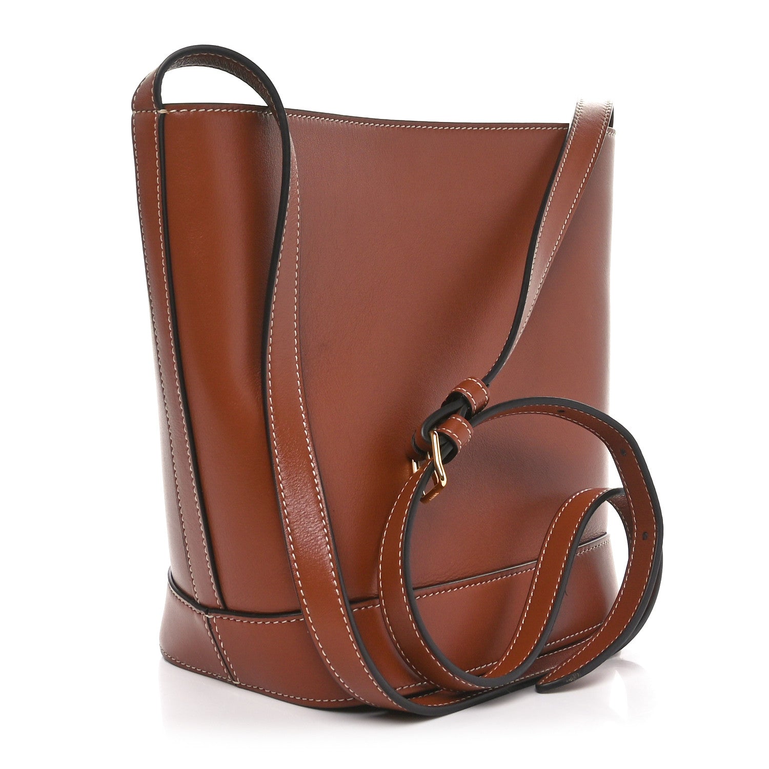 Celine Smooth Calfskin Small Cuir Triomphe Bucket Bag Tan 3 of 10