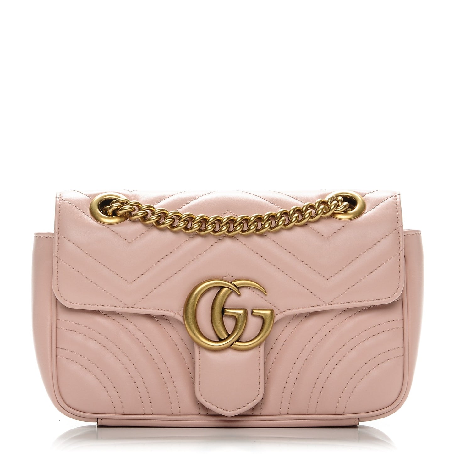 Calfskin Matelasse Mini GG Marmont Shoulder Bag Perfect Pink