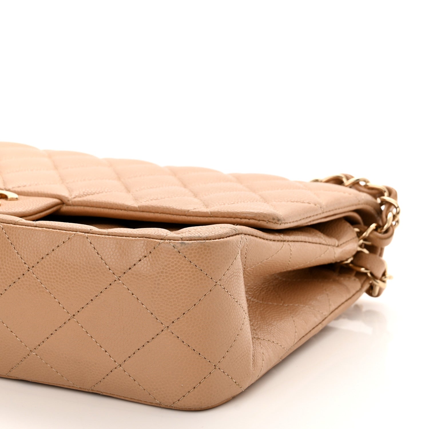 Chanel Caviar Quilted Medium Double Flap Beige 9 of 10