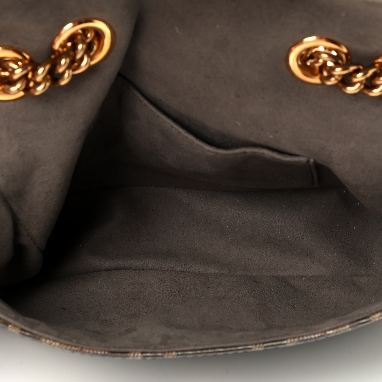 Fendi Glazed Fabric Vitello Century FF 1974 Stamp Patch Mini Double F Crossbody Bag Mogano Panna Black 5 of 9