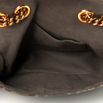 Fendi Glazed Fabric Vitello Century FF 1974 Stamp Patch Mini Double F Crossbody Bag Mogano Panna Black 5 of 9