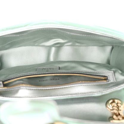 Gucci Iridescent Nappa Chevron Matelasse Small GG Marmont Shoulder Bag Iridescent Salvy Green 5 of 10