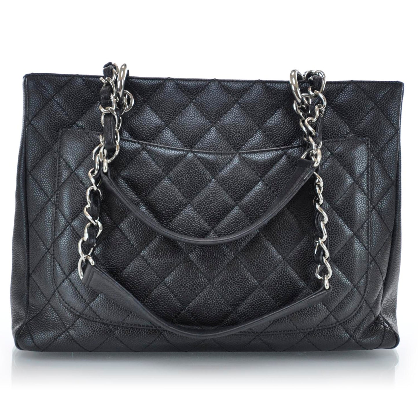 Caviar Quilted Grand Shopping Tote GST Black