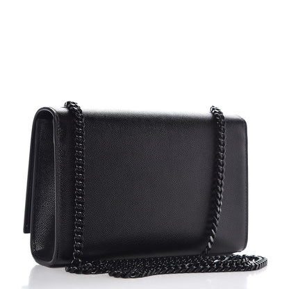 Saint Laurent Grain De Poudre Small Monogram Kate Satchel Black 3 of 7