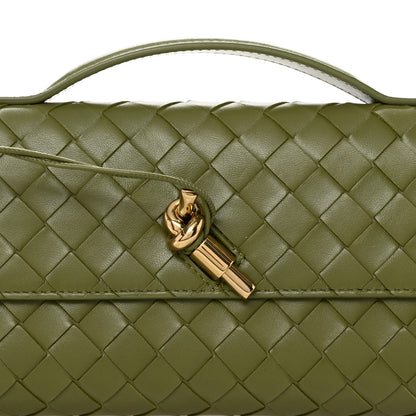 Bottega Veneta Nappa Intrecciato Long Andiamo Top Handle Clutch Matcha 8 of 10
