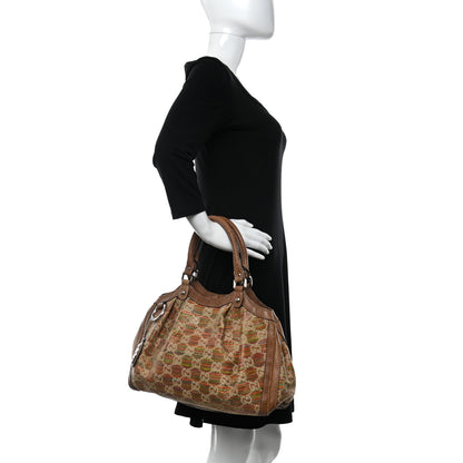 Gucci Monogram Sunset Raffia Medium Sukey Brown 2 of 12