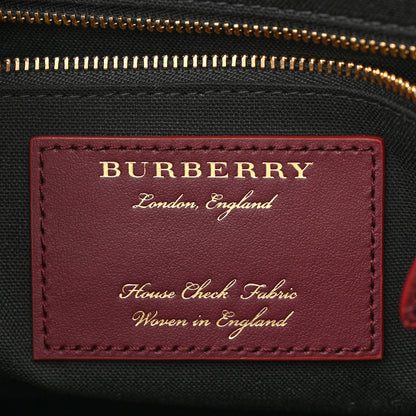 Burberry House Check Grainy Calfskin Small Canterbury Tote Mahogany Red 6 of 11