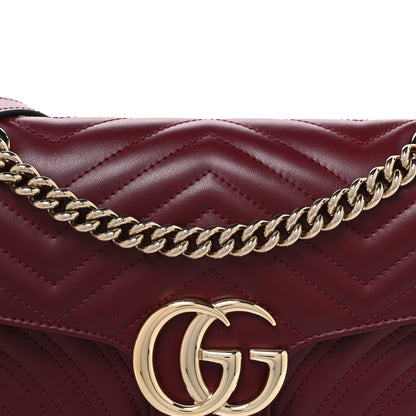 Gucci Lambskin Matelasse Small GG Marmont Shoulder Bag  Rosso Ancora 8 of 10