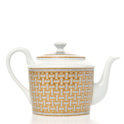 Hermes Porcelain Mosaique Au 24 Coffee/Tea Pot Gold 3 of 5