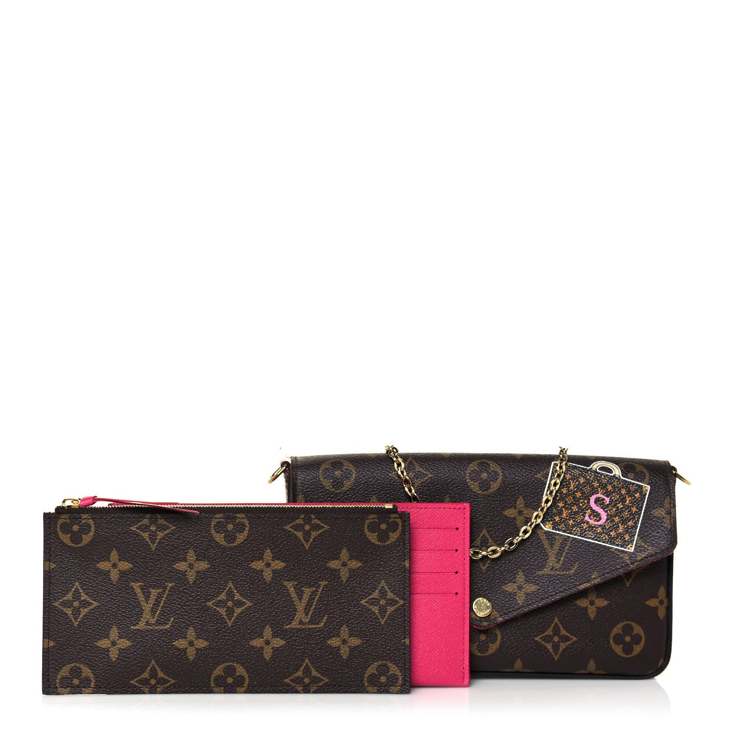 Louis Vuitton Monogram My LV World Tour Pochette Felicie Chain Wallet Hot Pink 1 of 13