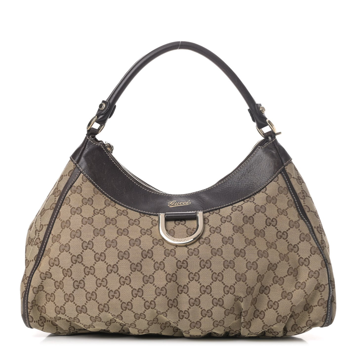 Monogram Large D Gold Hobo Dark Brown