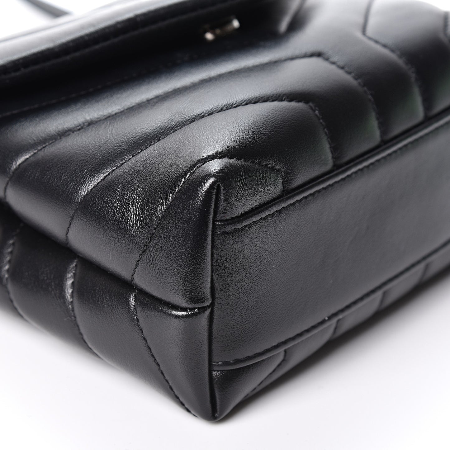 Calfskin Y Quilted Monogram Toy Loulou Crossbody Bag Black