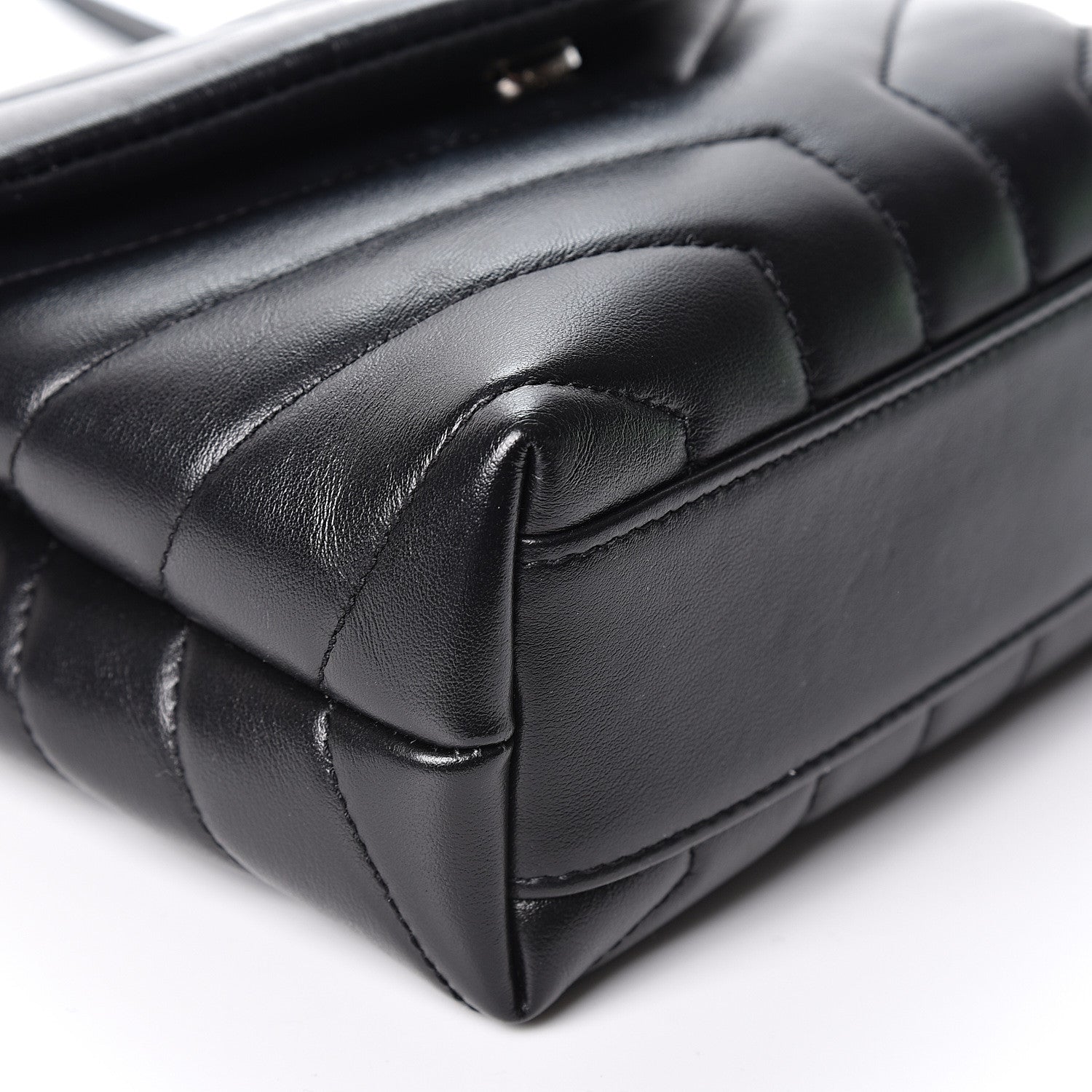 Saint Laurent Calfskin Y Quilted Monogram Toy Loulou Crossbody Bag Black 9 of 10