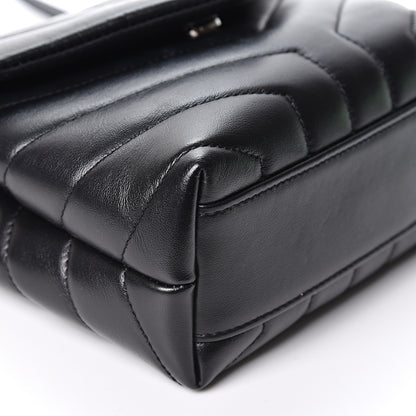 Saint Laurent Calfskin Y Quilted Monogram Toy Loulou Crossbody Bag Black 9 of 10