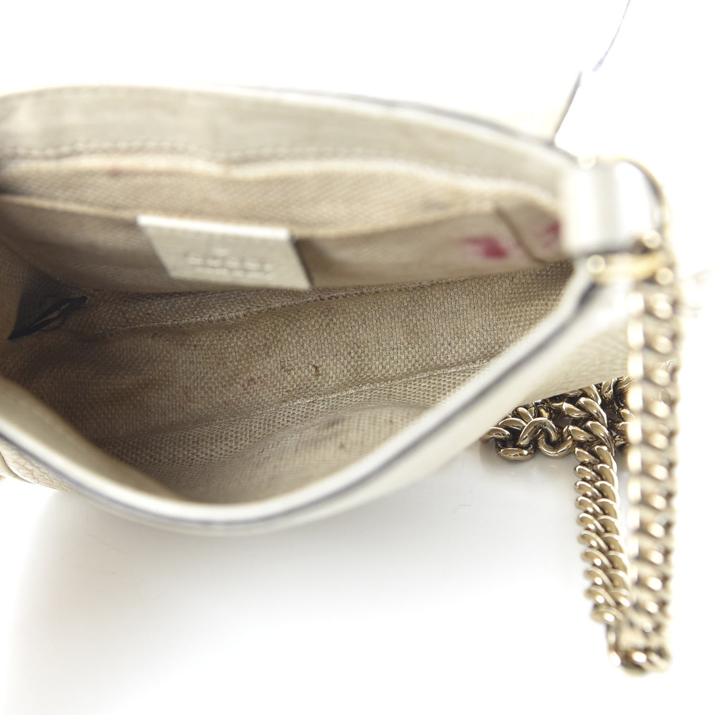 Pebbled Calfskin Small Soho Flap Crossbody Off White