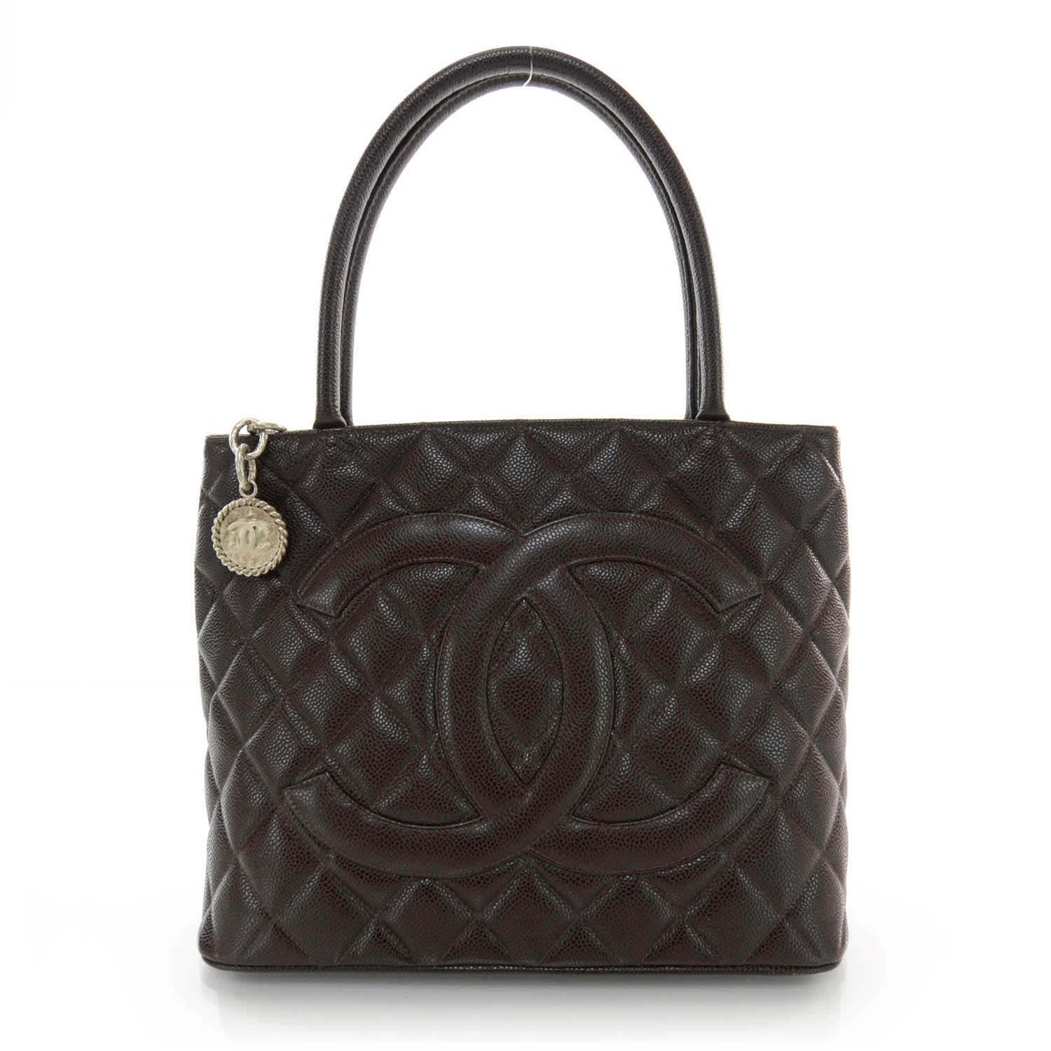 Chanel Caviar Medallion Tote Dark Brown 1 of 7