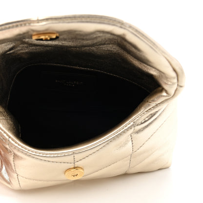 Saint Laurent Metallic Lambskin Monogram Loulou Puffer Pouch Clutch Gold 5 of 7