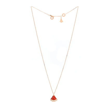 Bulgari 18K Rose Gold Diamond Carnelian Divas' Dream Pave Pendant Necklace 3 of 4