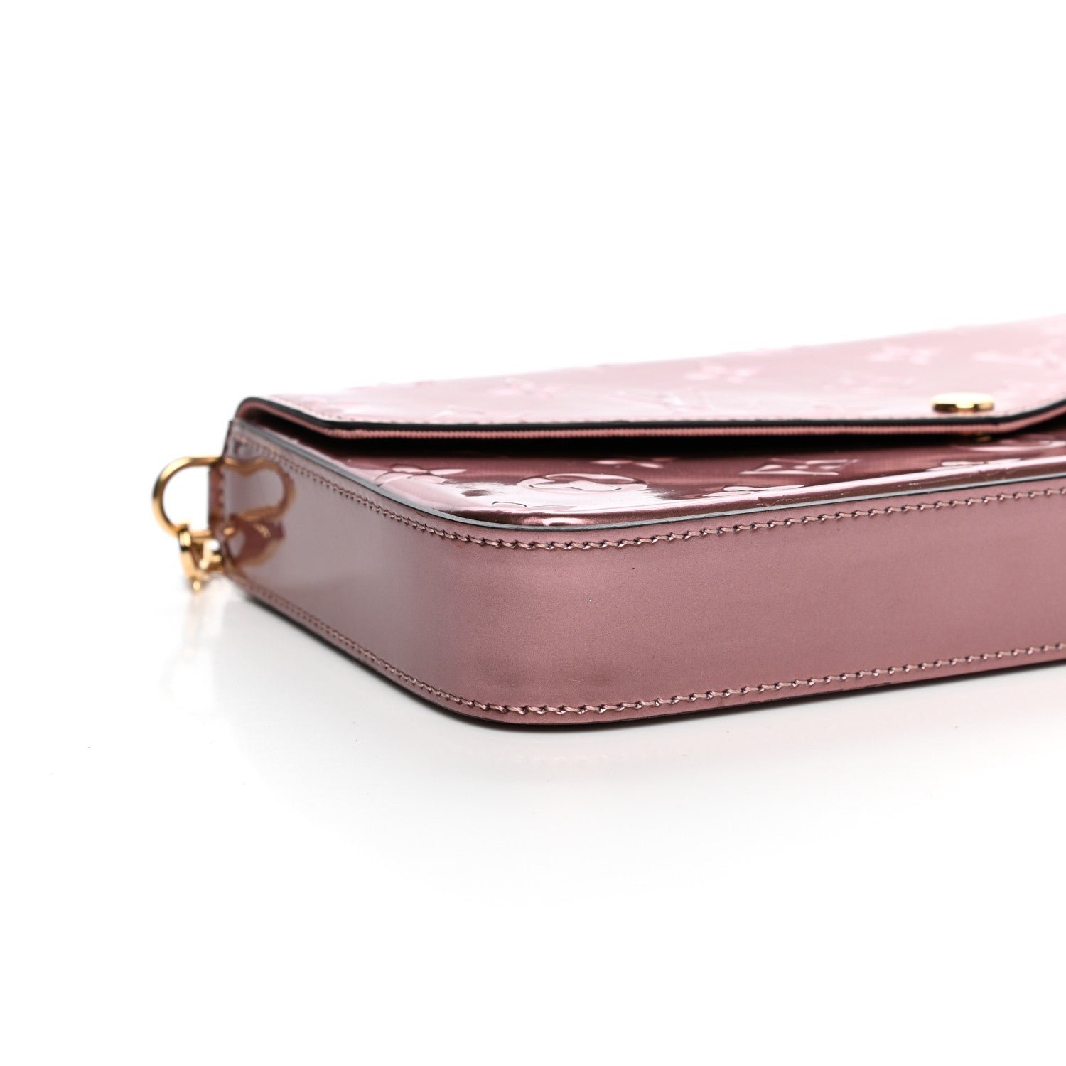Louis Vuitton Vernis Pochette Felicie Chain Wallet Metallic Pale Pink 8 of 13