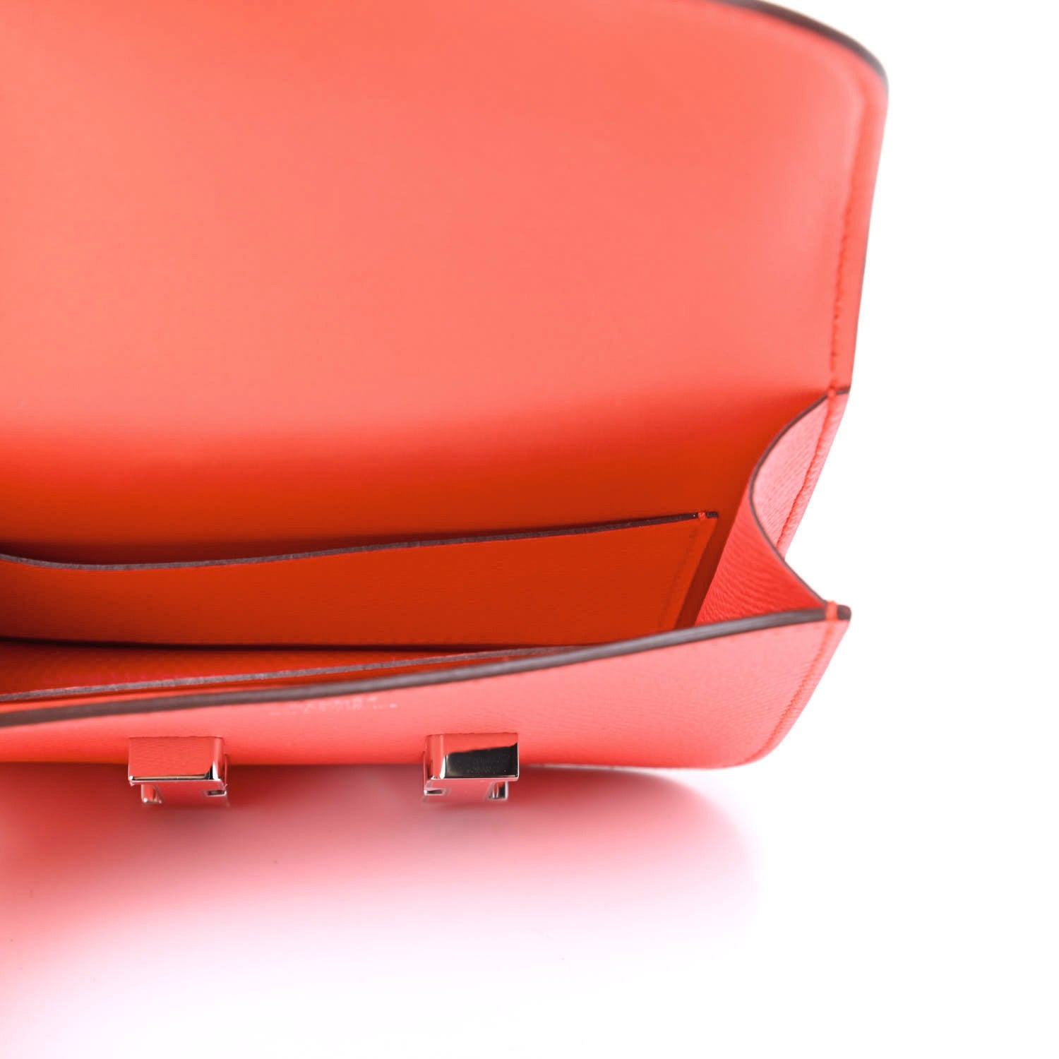 Hermes Epsom Enamel Constance Slim Wallet Rose Texas Rouge De Coeur 5 of 10