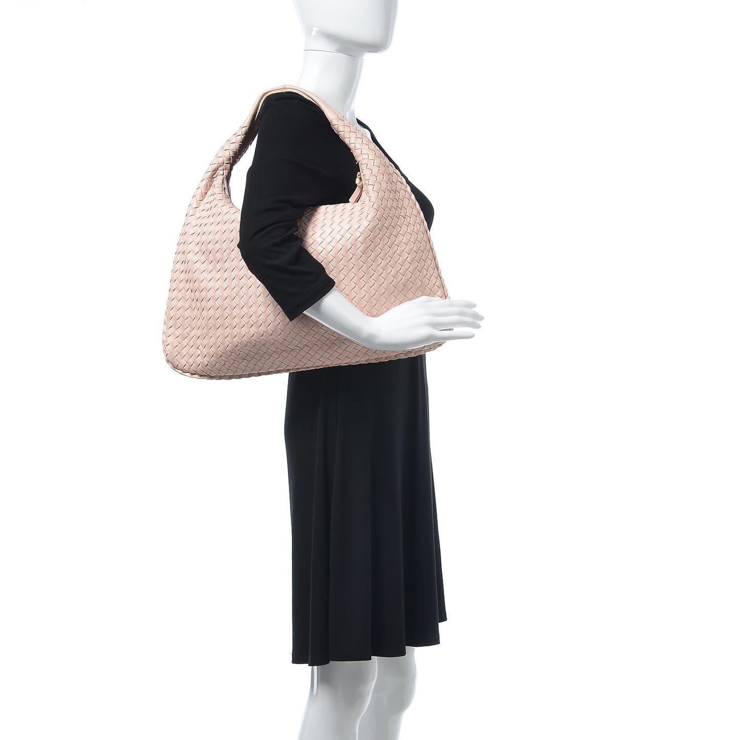 Nappa Intrecciato Large Veneta Hobo Magnolia