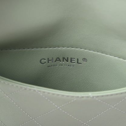 Chanel PVC Lambskin Stitched Medium Coco Splash Shopping Bag Green Pink 5 of 15