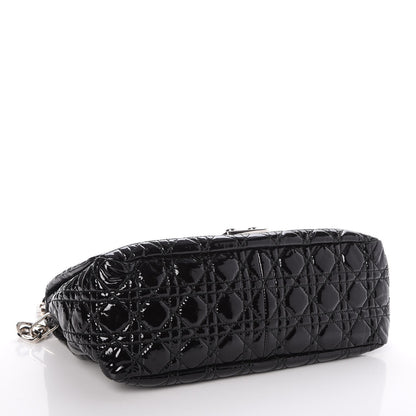 Christian Dior Patent Cannage Large New Lock Flap Black 4 of 7