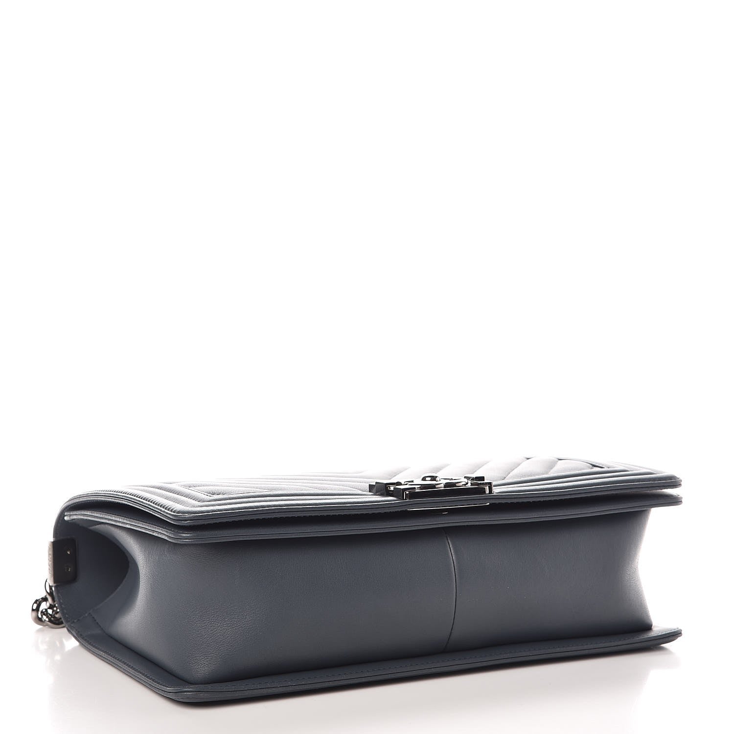 Chanel Calfskin Chevron Quilted New Medium Boy Flap Blue 4 of 7