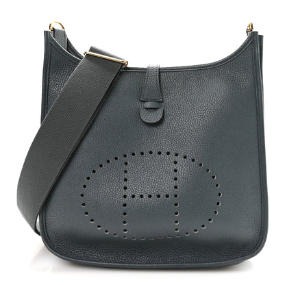 Hermes Taurillon Clemence EVELYNE III PM Vert Cypress 1 of 10