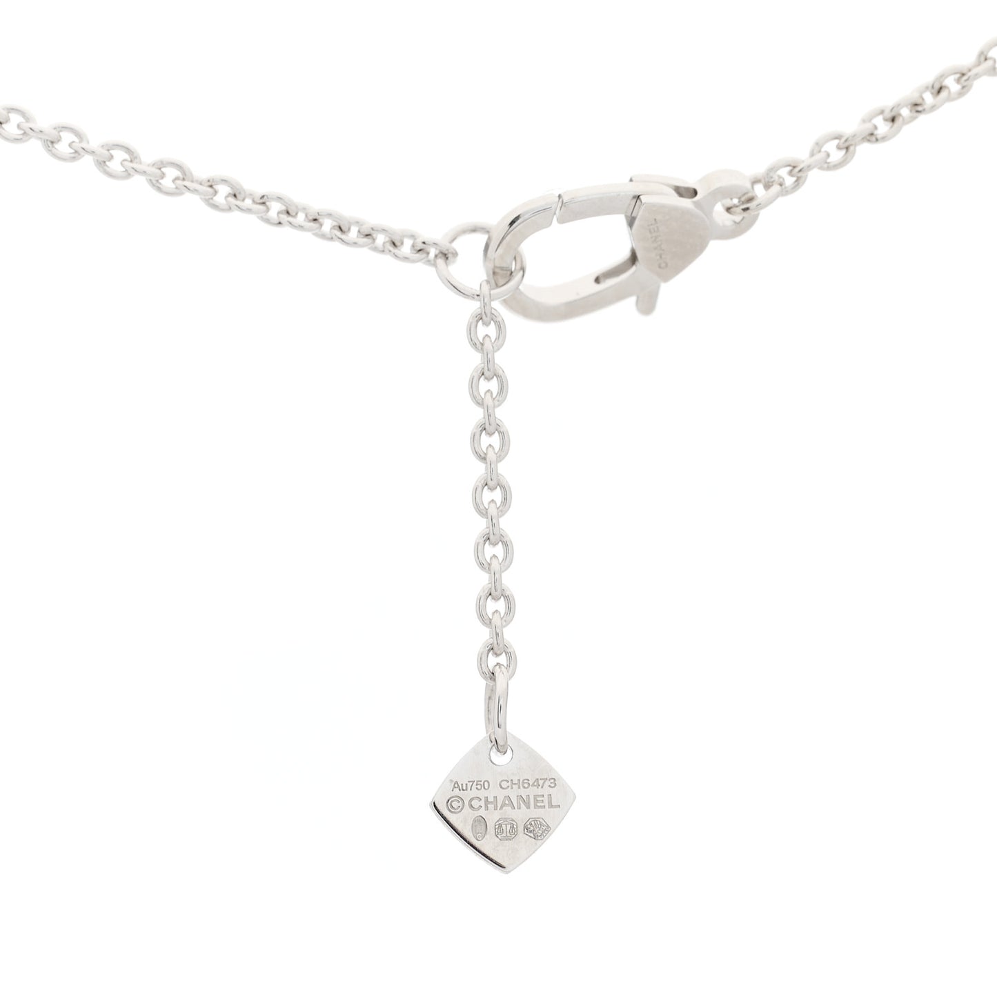 18K White Gold Diamond Coco Crush C Necklace