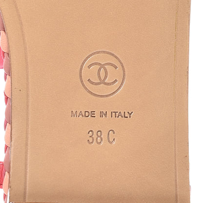 Chanel Lambskin CC Chain Thong Sandals 38 Bright Pink 7 of 8