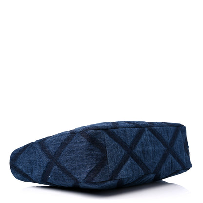 Chanel Denim Quilted Chanel 19 East West Shopping Bag Blue 4 of 10