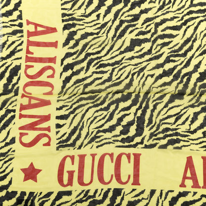 Gucci Modal Silk Zebra Print Square Scarf Yellow 2 of 3