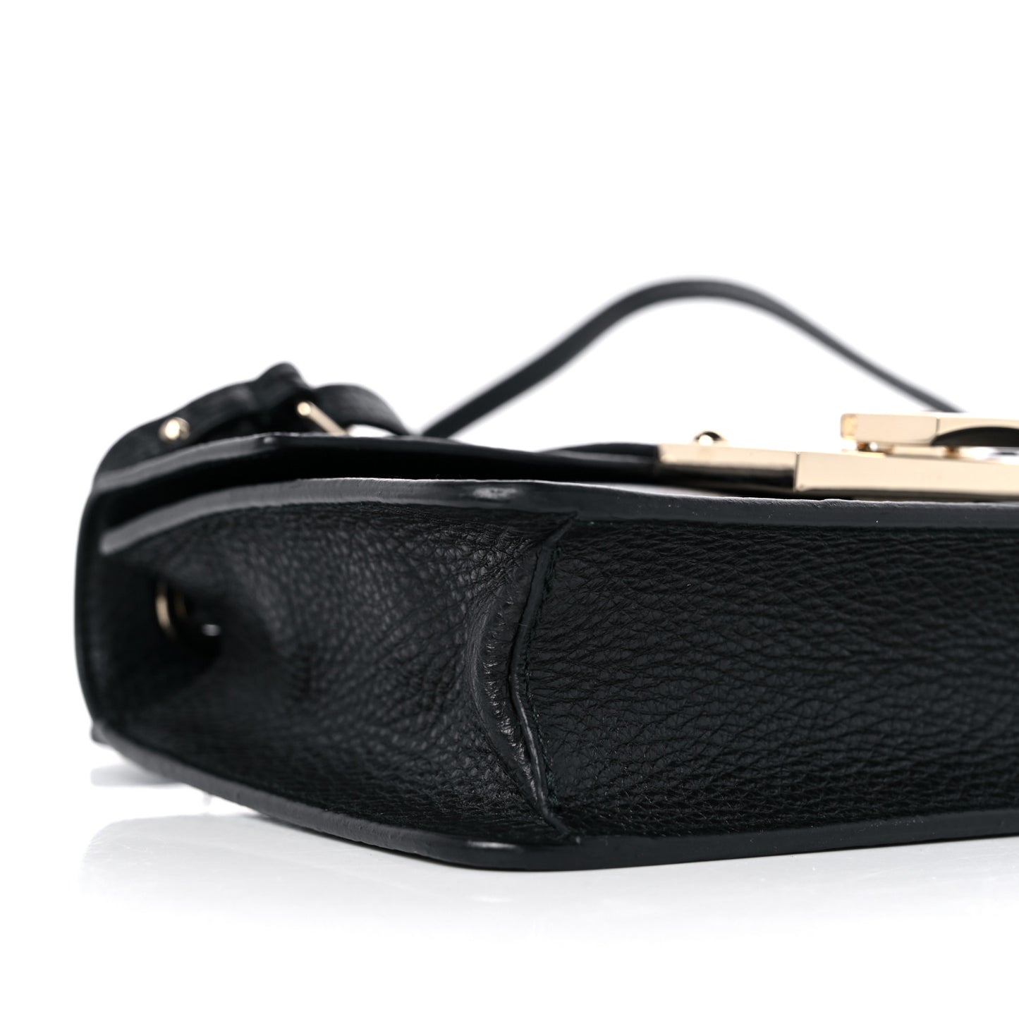 Grainy Pebbled Rebel Crossbody Bag Black