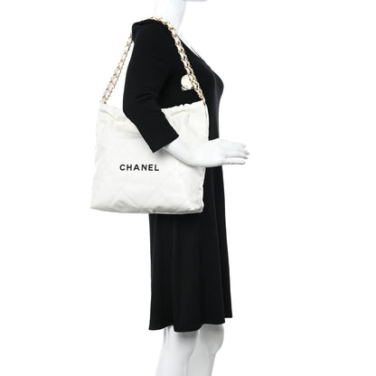 Chanel Calfskin Quilted Small Chanel 22 White 2 of 11