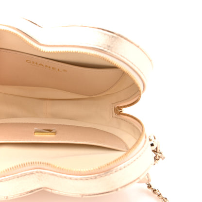 Chanel Metallic Lambskin Quilted CC In Love Heart Bag Gold 5 of 11