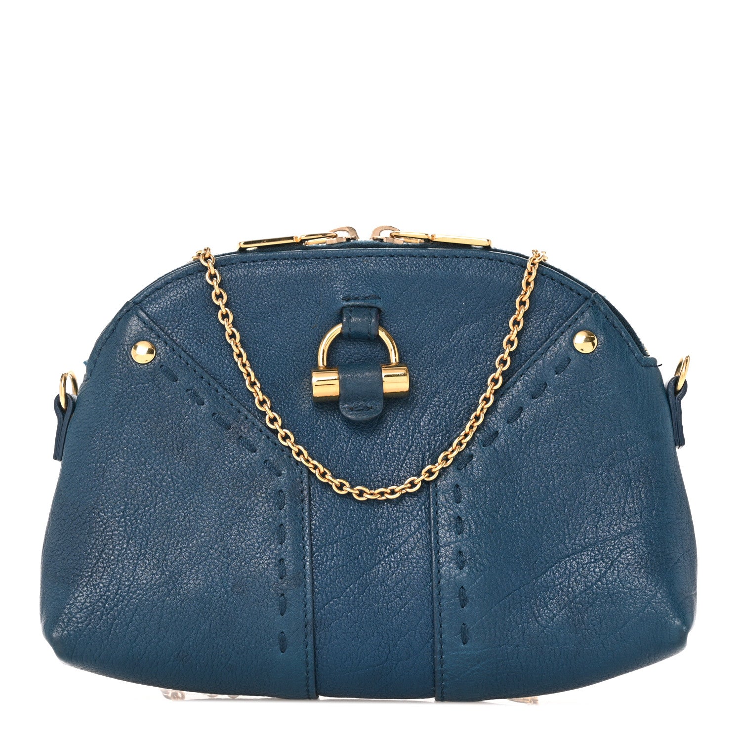 Saint Laurent Calfskin Chain Muse Pouch Turquoise 1 of 11