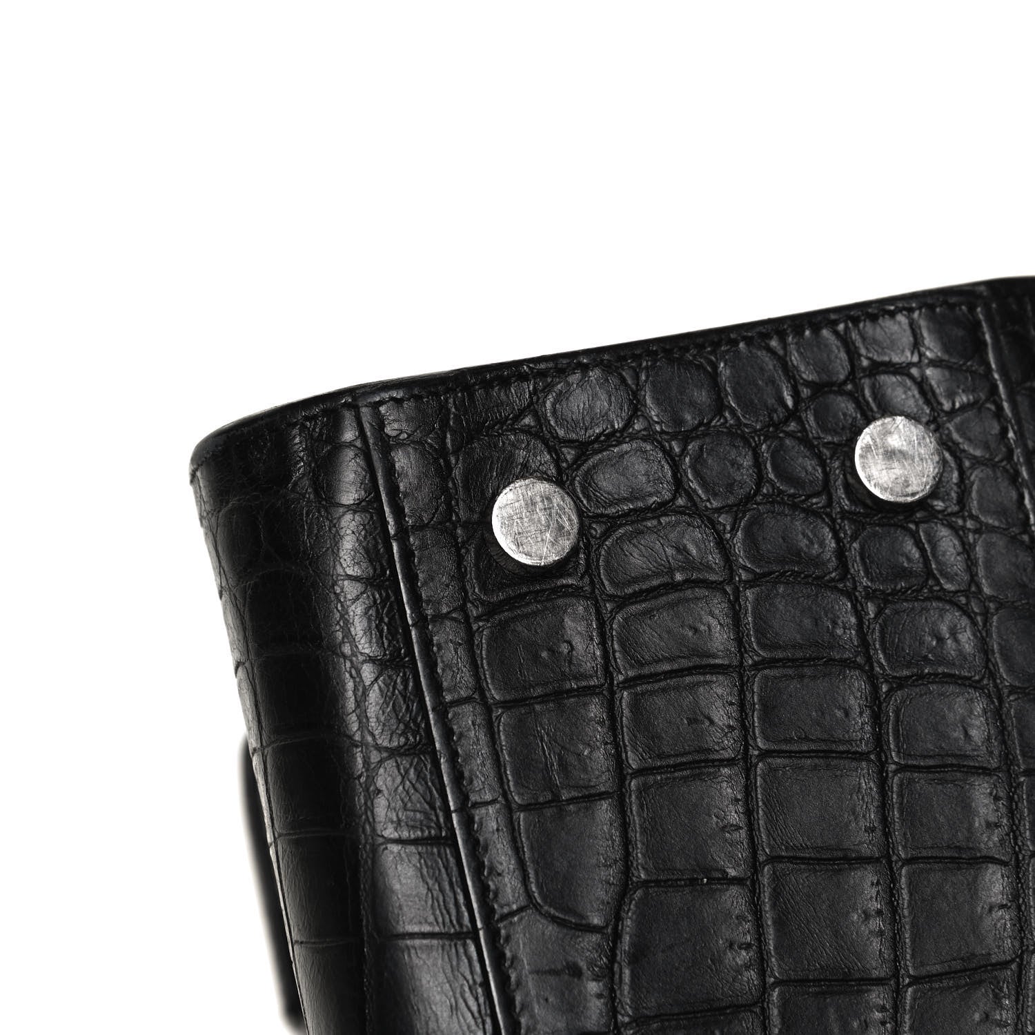Saint Laurent Calfskin Crocodile Embossed Baby Sac De Jour Black 14 of 14