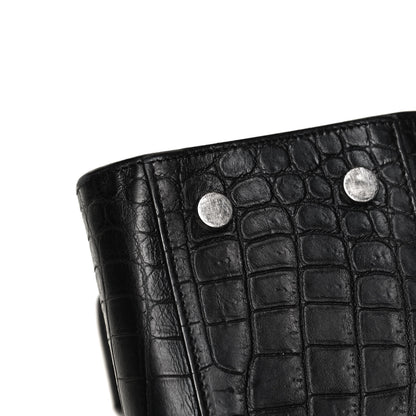 Saint Laurent Calfskin Crocodile Embossed Baby Sac De Jour Black 14 of 14