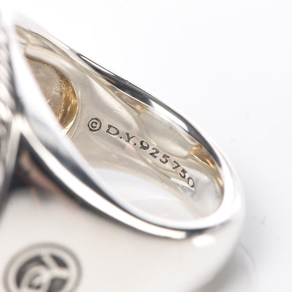 David Yurman Sterling Silver 18K Yellow Gold Champagne Citrine 18mm Albion Statement Ring 49 5 5 of 5