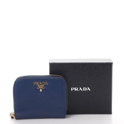 Prada Vitello Move Metal Coin Purse Bleuette 8 of 8