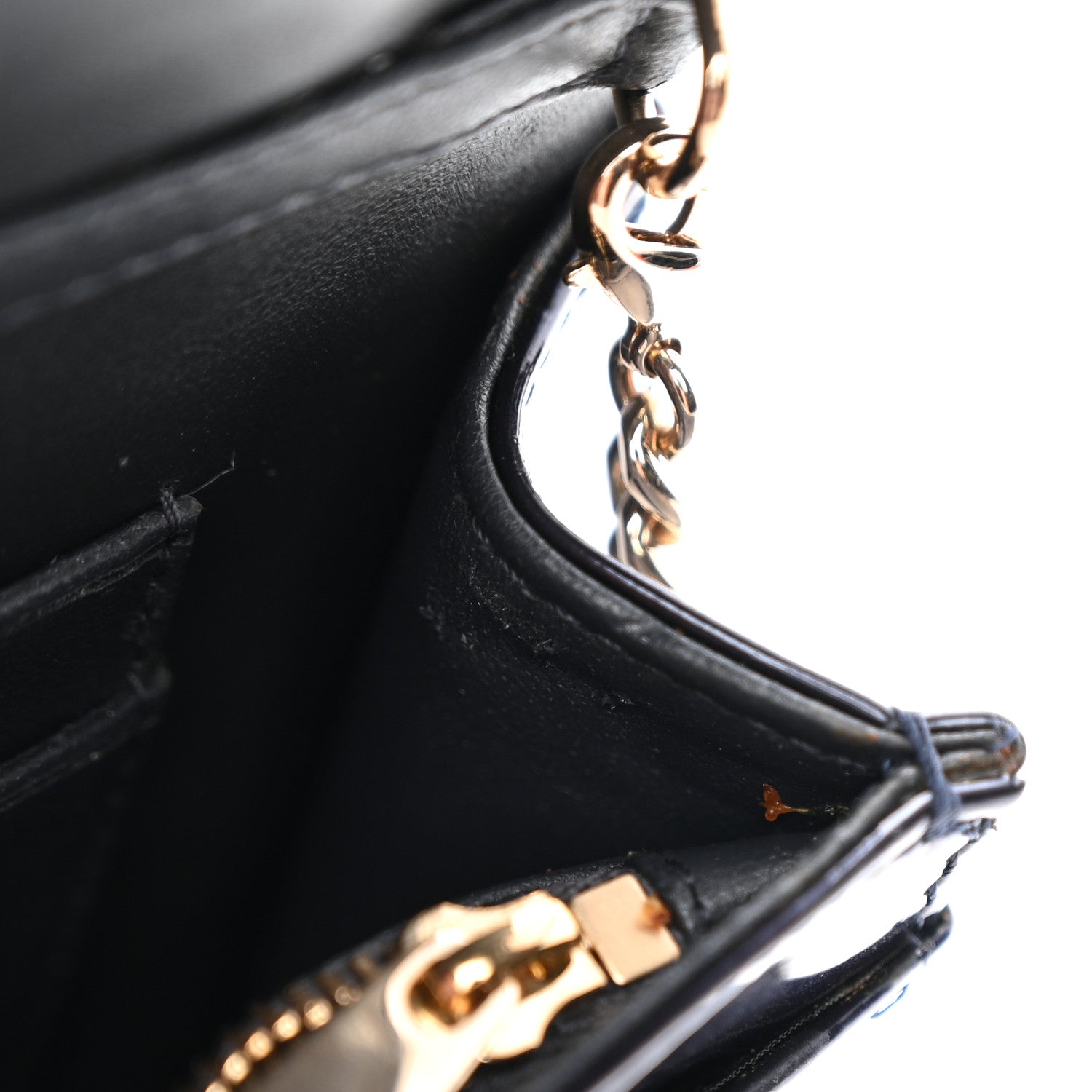 Christian Dior Metallic Patent Micro-Cannage Baby Diorama Flap Bag Navy Blue 12 of 12