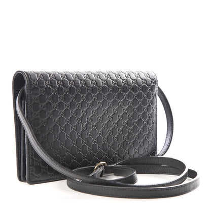 Gucci Microguccissima Crossbody Wallet Black 2 of 10