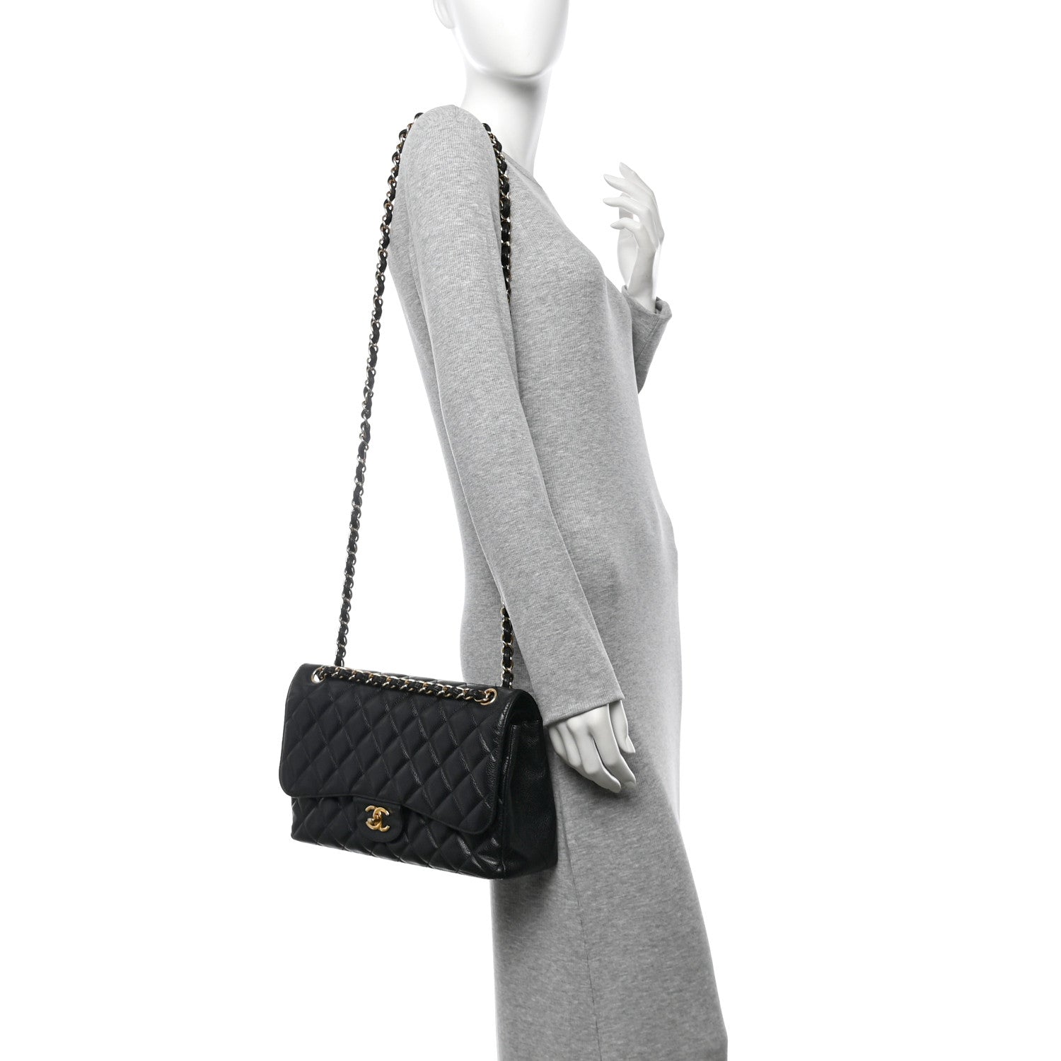 Chanel Caviar Quilted Jumbo Double Flap Black 2 of 14