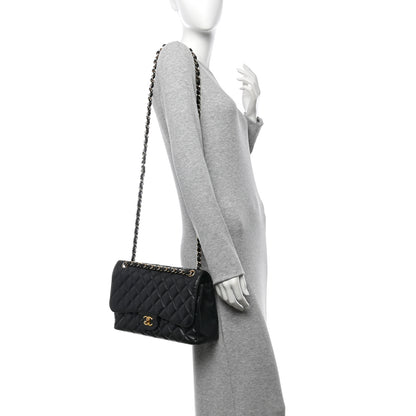 Chanel Caviar Quilted Jumbo Double Flap Black 2 of 14